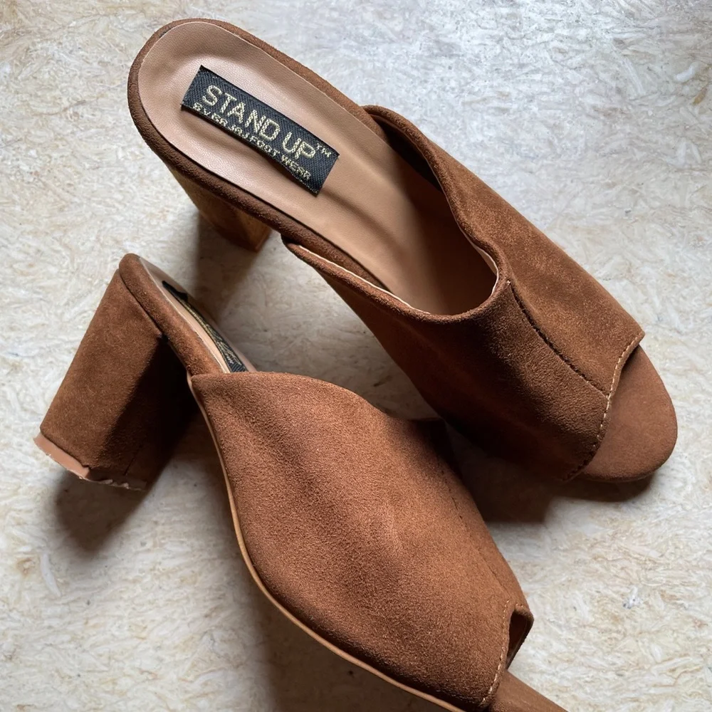 Tan Suede Mules - Picture 15 of 16